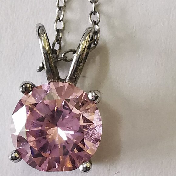 Pink Crystal Ring and Necklace Set - 925- size 7 1/4. - Picture 3 of 13